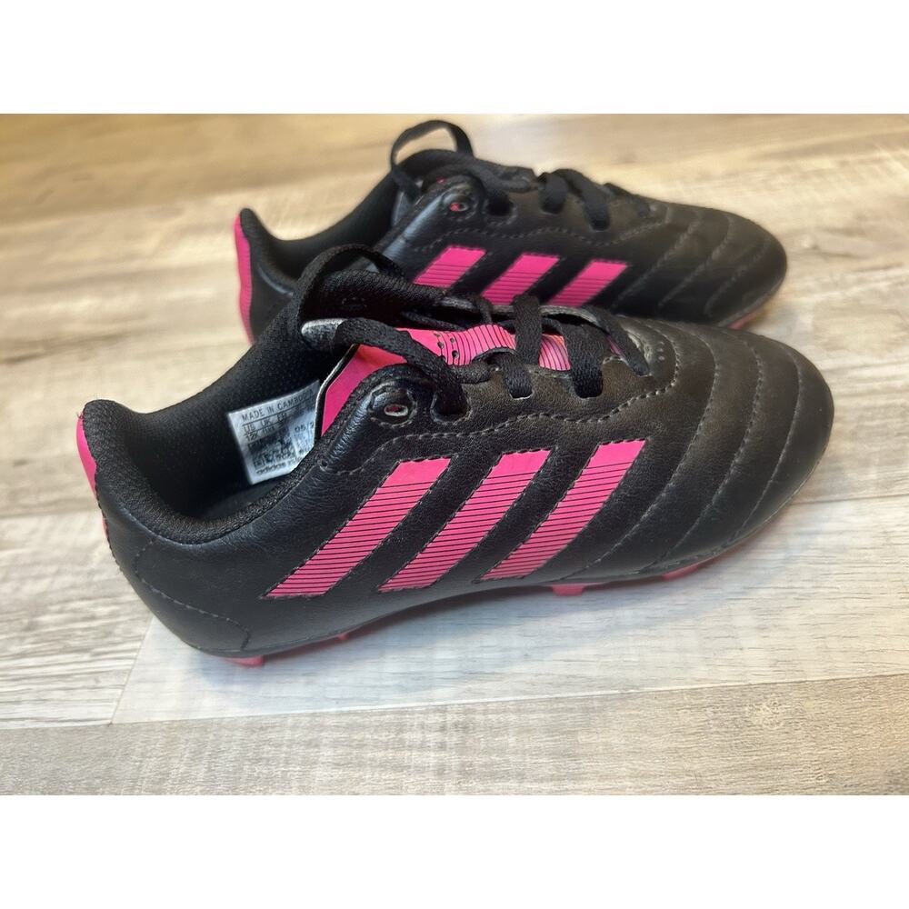 Adidas Black/Pink Sz 12K Kids Sports Predator Soccer Cleats Shoes Girls